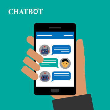 Chatbot and human conversation on smartphone
