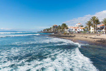 Ocean coast in the tourist resort Playa de las Americas, Tenerife © barmalini