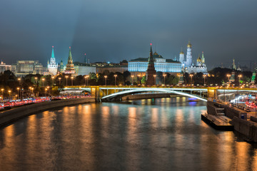 Fototapeta na wymiar View of Moscow Kremlin and Moscow River, Russia