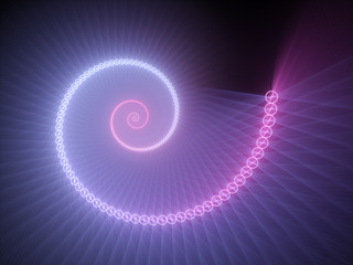 Obraz premium Kolorowe świecące fraktali spirali
