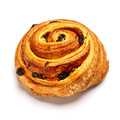 fresh Danish cinnabone on white background