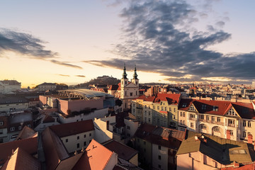 Evening over the city of Brno, Morawia, Czech Republic - obrazy, fototapety, plakaty