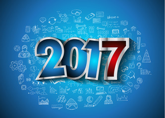 2017 New Year Infographic and Business Plan Background