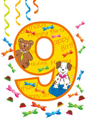 buon compleanno numero 9