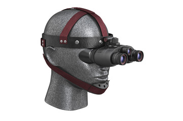 Night vision device black optical. 3D rendering