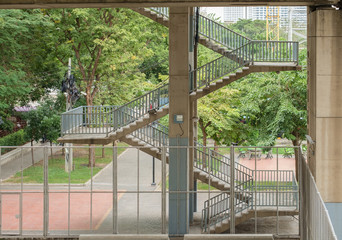 Stairway / View of stairway of bridge in the park.