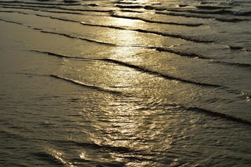 wave  on the beach  with sand for background