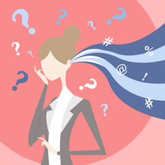 businesswoman is feel confuse