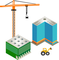 Fototapeta premium Construction of buildings white background