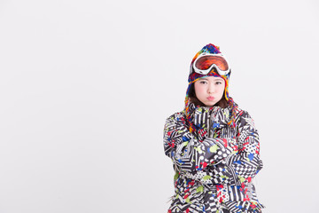 ウィンタースポーツ・女性(白バック)