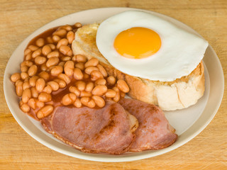 Bacon Egg and Baked Beans Breakfast Food
