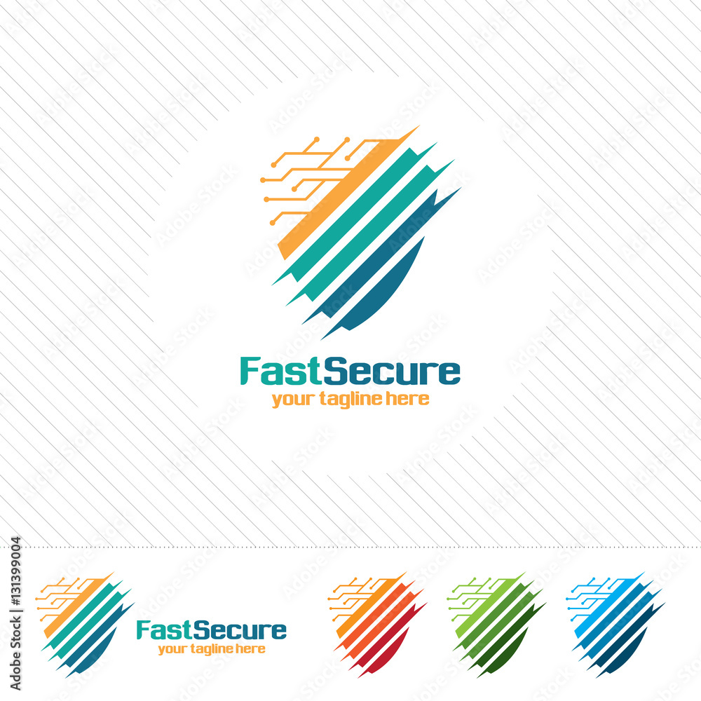 Poster shield security logo design vector. security guard symbol icon.