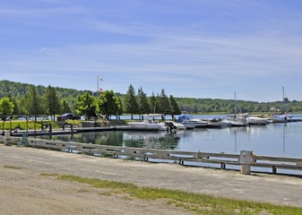  marina at the harbor in Gore Bay on Manitoulin Island Ontario, Canada 