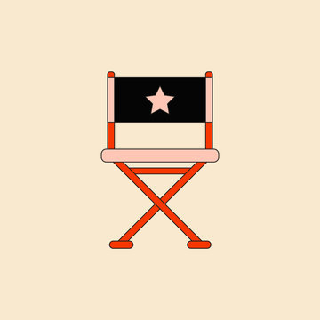 cinema producer seat Vector illustration in flat style Movie director chair