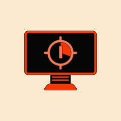 Vector illustration in flat style Screen Countdown Number One
