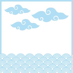 traditional chinese clouds and circular shapes. colorful design. vector illustration
