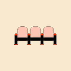 theatre chairs. Vector illustration in flat style Movie seats