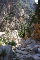 Fototapeta na wymiar Hiking the Torrent de Pareis, Mallorca, Spain