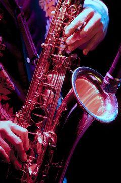 saxophone player in live perfomance