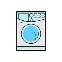 symbol of washing machine. color line art. Vector illustration