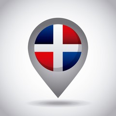 Obraz premium dominican republic country flag pin icon over white background. colorful design. vector illustration
