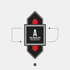 Monochrome banner template in strict style. Useful for presentations and web design.