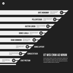 Monochrome vector chart template in strict style. Useful for presentations and web design.