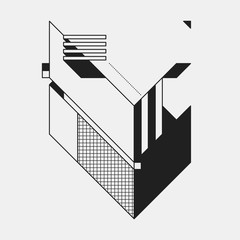 Abstract geometric element on white background. Useful as CD cover, print or poster.