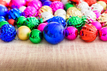 Multicolor Christmas balls christmas background..