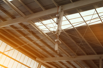 Industry ceiling with sun's rays