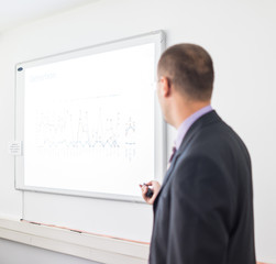Presentation made by young businessman