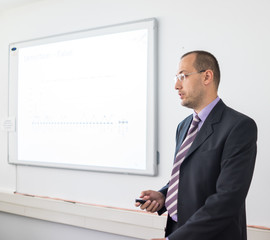 Presentation made by young businessman