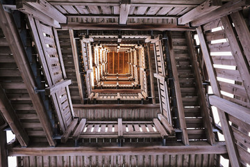 Wooden lookout tower with a view to the Alps and the Bavarian and Bohemian Forests. In 1999 it was...