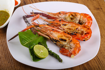 Grilled waterprawn