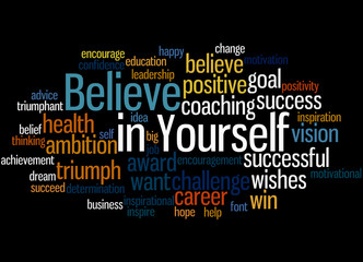 Believe in Yourself, word cloud concept 5