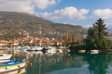 Fototapeta na wymiar View of Marina Kalimanj in Tivat, Montenegro