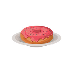 Donut icon. Bakery food shop traditional and product theme. Isolated design. Vector illustration