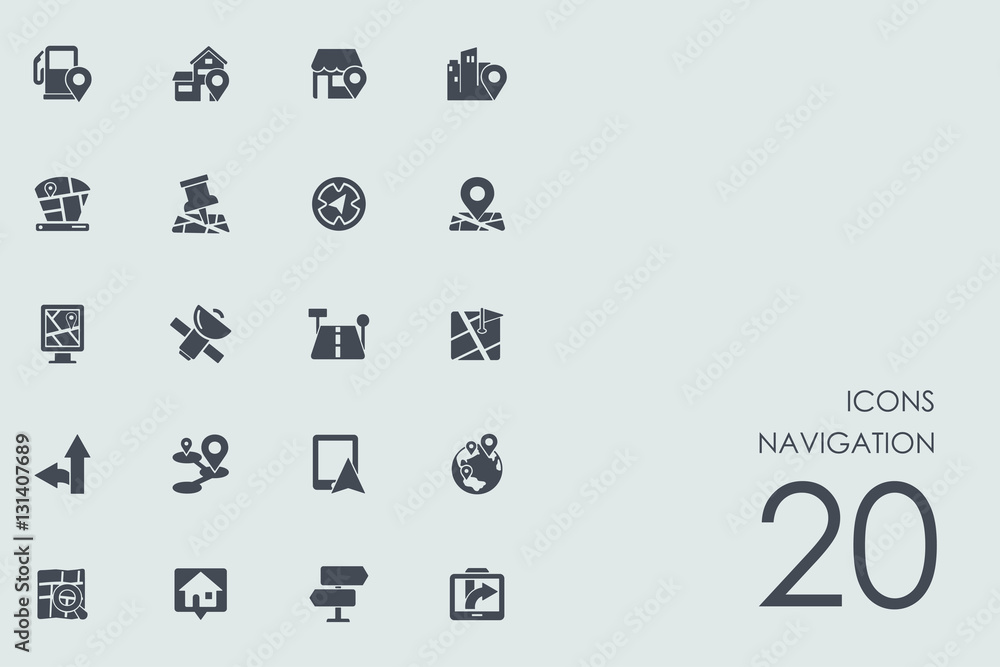 Poster set of navigation icons