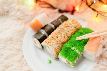 sushi rolls Christmas