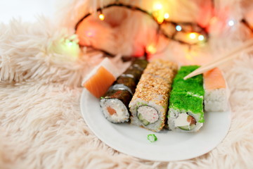 sushi rolls Christmas