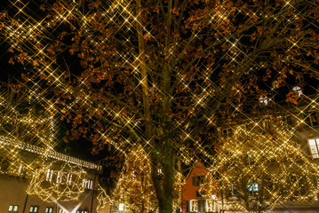 Wonderful Christmas highlighting in Colmar, Alsace, France. Stre