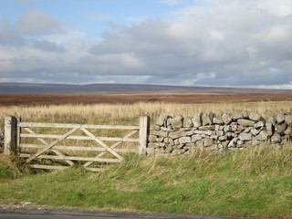 Fototapeta na wymiar North Yorkshire Moors dry stone wall and gate