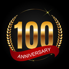 Template Logo 100 Years Anniversary Vector Illustration