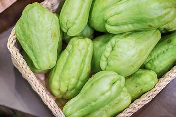 Fresh natural and organic of chayote fruits