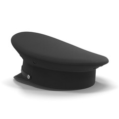 police flat cap isolated on white. 3D illustration