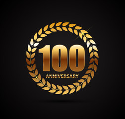 Template Logo 100 Years Anniversary Vector Illustration
