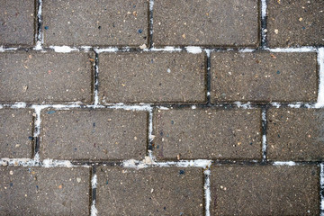 The texture of paving stone masonry