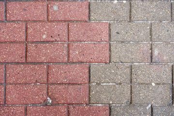 The texture of paving stone masonry