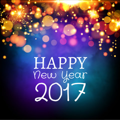 Happy New Year 2017 card poster design. Invitation illustration