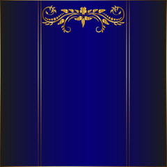 Blue card witn golden border